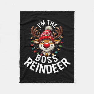 The Boss Reindeer Family Matching Group Christmas Fleece Blanket
