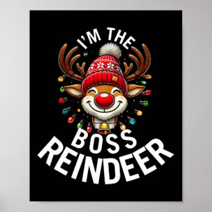 The Boss Reindeer Family Matching Group Christmas Poster