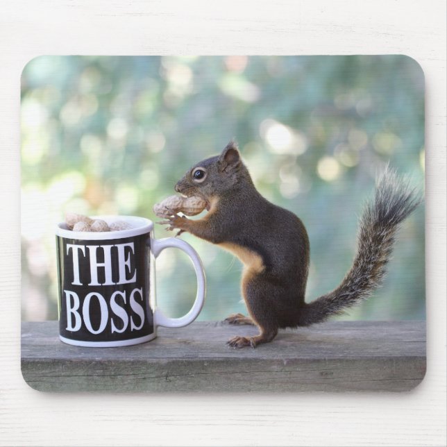 "The Boss" Squirrel Mouse Mat (Front)