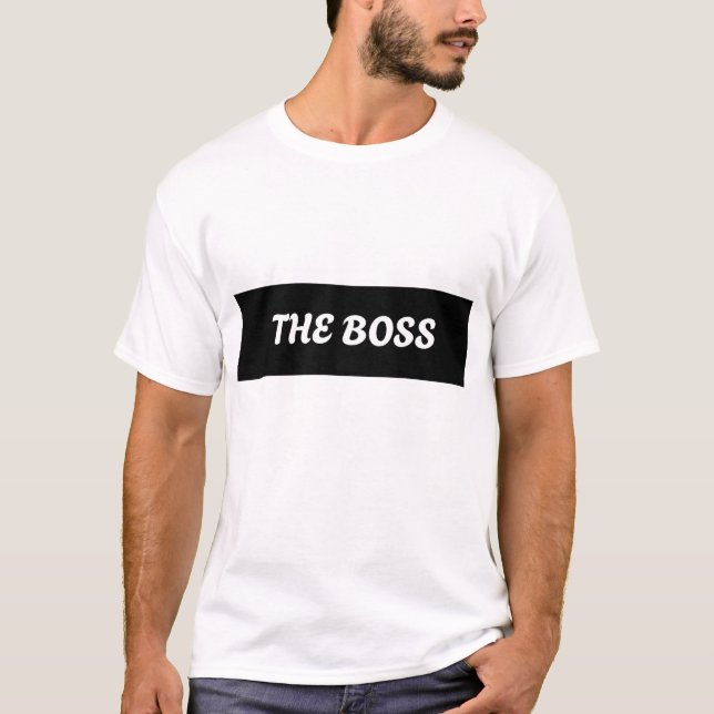THE BOSS. TEXT PRINTED T-SHIRT (Front)