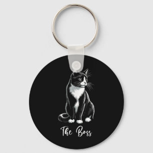 The Boss Tuxedo Cat Lover Kitten Tuxedo Cat Owner  Key Ring