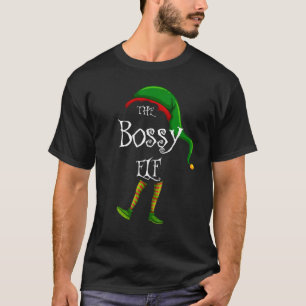 The Bossy Elf Christmas Matching Family Xmas Party T-Shirt