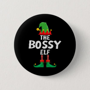 The Bossy Elf Matching Family Christmas 6 Cm Round Badge