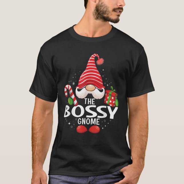 The Bossy Gnome Christmas Matching Family  T-Shirt (Front)