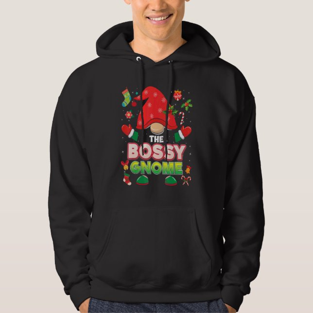 The Bossy Gnome Matching Family Merry Christmas Pa Hoodie (Front)