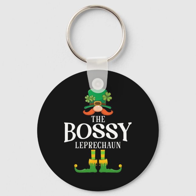 The Bossy Leprechaun St Patricks Day Matching  Key Ring (Front)