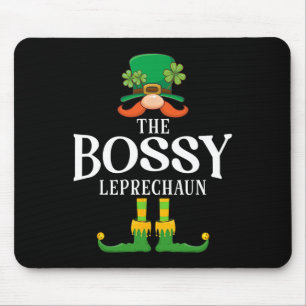 The Bossy Leprechaun St Patricks Day Matching Mouse Mat