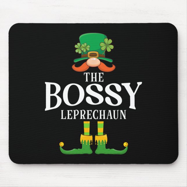 The Bossy Leprechaun St Patricks Day Matching  Mouse Mat (Front)