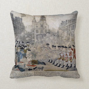 The Boston Massacre by Paul Revere 1770 Cushion