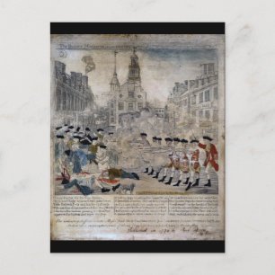 The Boston Massacre by Paul Revere 1770 Postcard