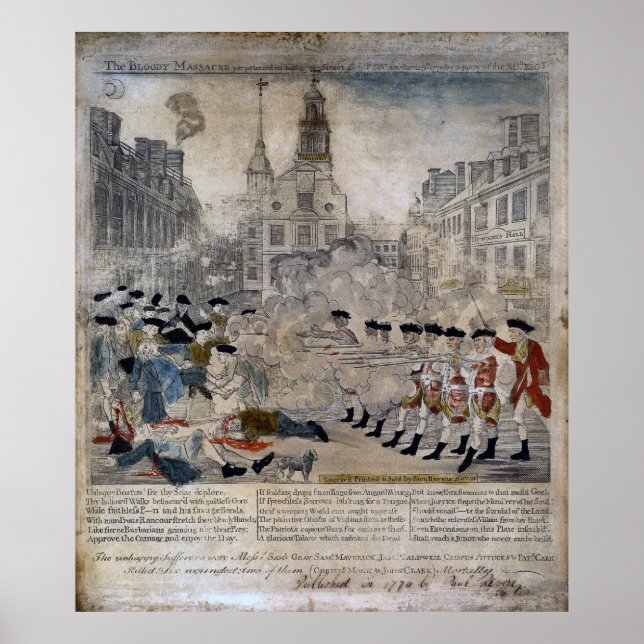 The Boston Massacre by Paul Revere 1770 Poster (Front)
