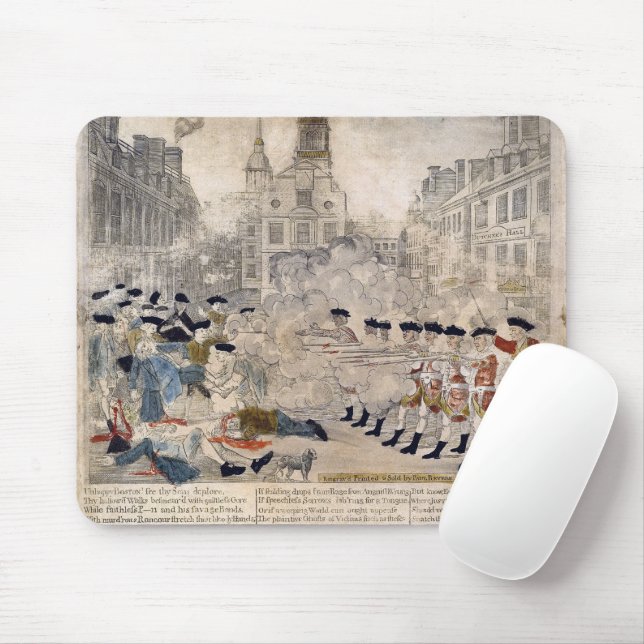 The Boston Massacre Paul Revere King Street Mouse Mat (With Mouse)