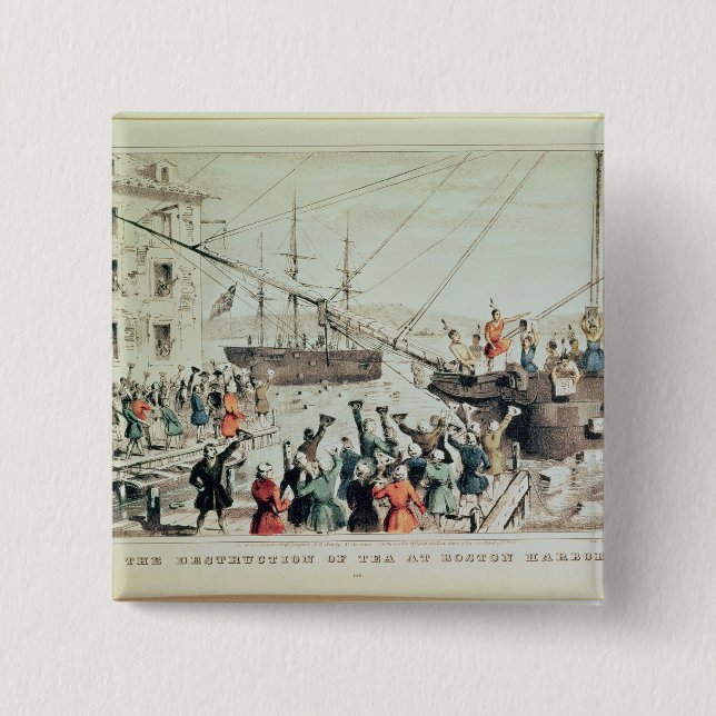 The Boston Tea Party, 1846 15 Cm Square Badge (Front)