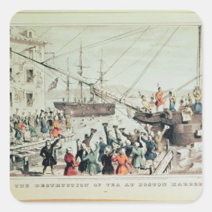 The Boston Tea Party, 1846 Square Sticker