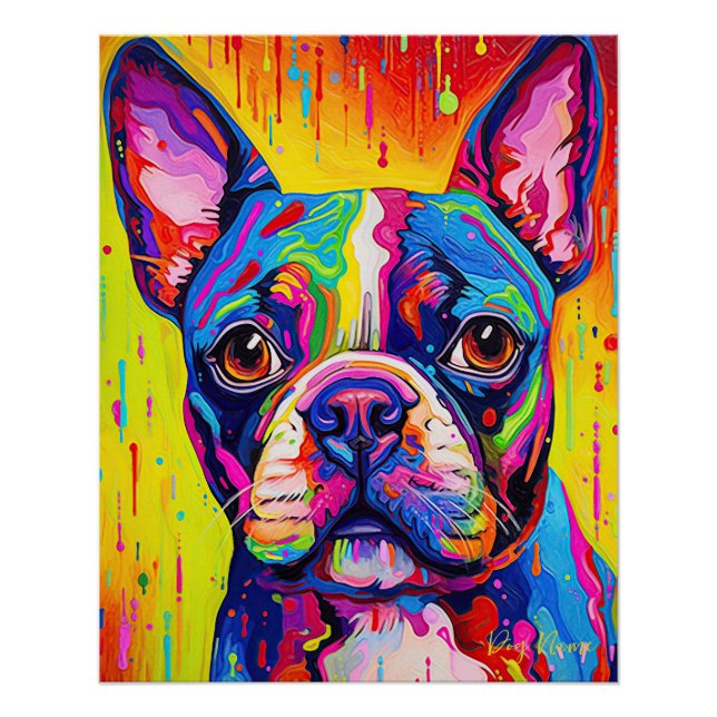 The Boston Terrier Dog 001 - Zetton Ziana Poster (Front)