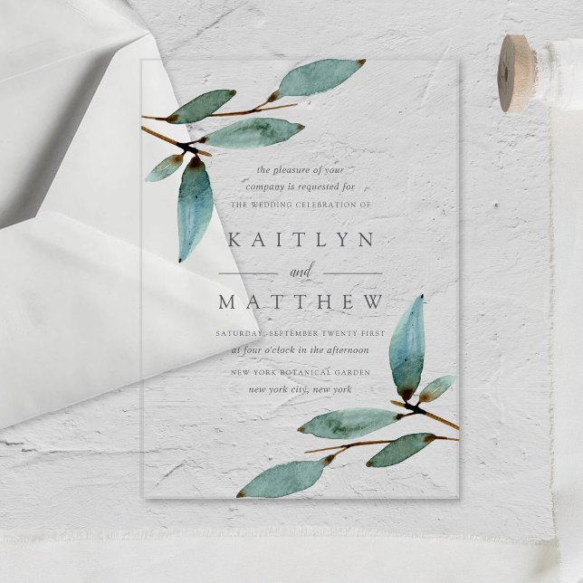 The Botanical Bliss Wedding Collection Acrylic Invitations (Creator Uploaded)