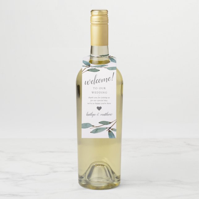 The Botanical Bliss Wedding Collection Bottle Tag (On Bottle)