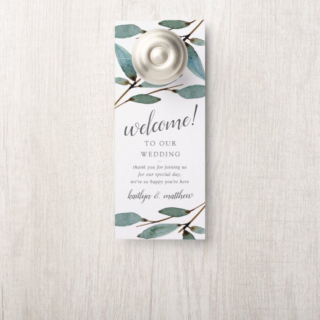 The Botanical Bliss Wedding Collection Door Hanger (On Knob)