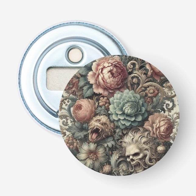 The Botanist’s Curse – Gothic Victorian Floral  Bottle Opener (Front)