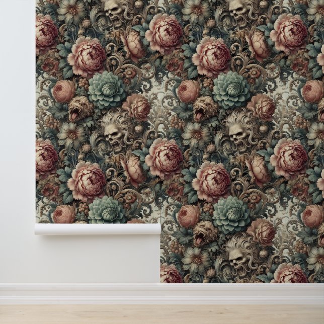 The Botanist’s Curse – Gothic Victorian Floral  Wallpaper (Application)