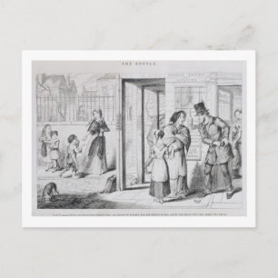 The Bottle, Plate IV, Unable to obtain employment, Postcard