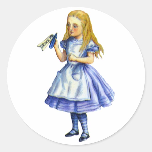 The Bottle Said Drink Me from Alice in Wonderland Classic Round Sticker (Front)