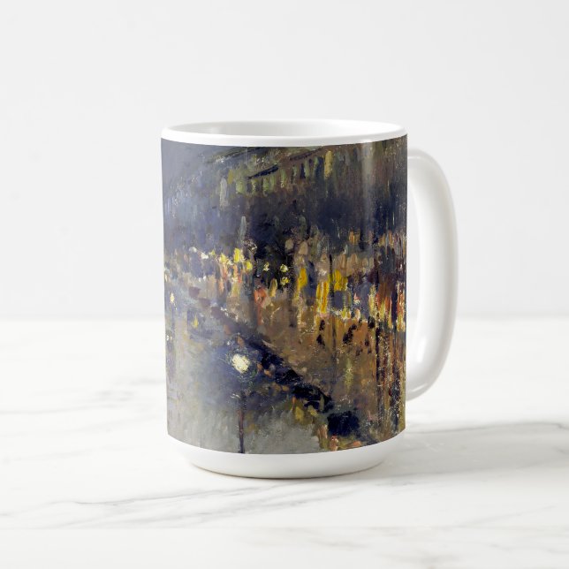 The Boulevard Montmartre at Night Pissarro  Coffee Mug (Front Right)