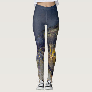 The Boulevard Montmartre at Night Pissarro Leggings