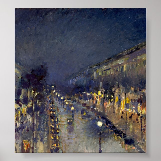 The Boulevard Montmartre at Night Poster (Front)