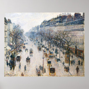 The Boulevard Montmartre on a Winter Morning (1897 Poster