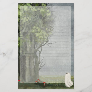 The Boundary - Cute Ghost Lined Writing Paper