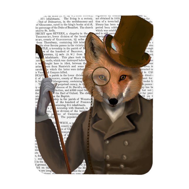 The Bounder Fox Print Magnet (Vertical)