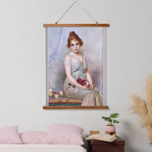 The Bouquet by Vittorio Matteo Corcos Hanging Tapestry