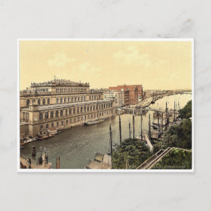The bourse and harbour, Konigsberg, East Prussia,  Postcard