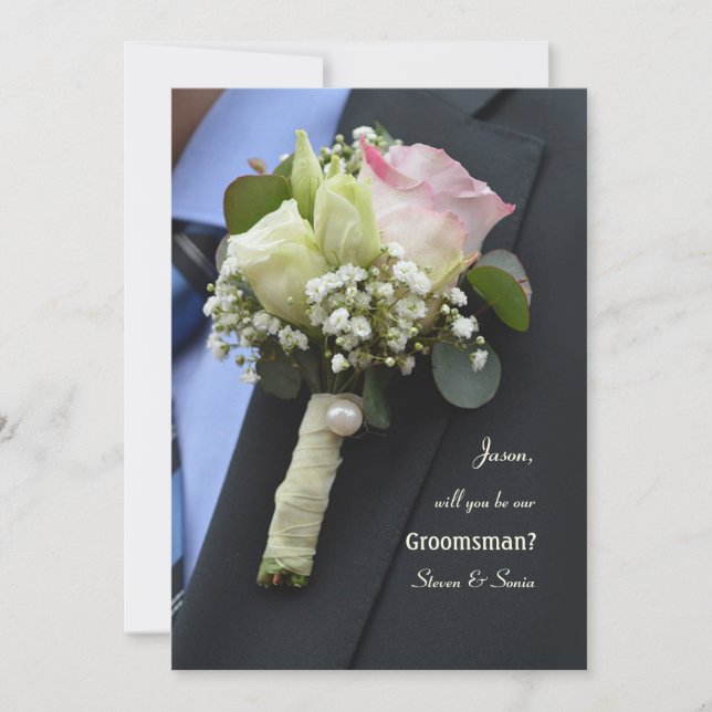 The Boutonniere Groomsman Request Card (Front)
