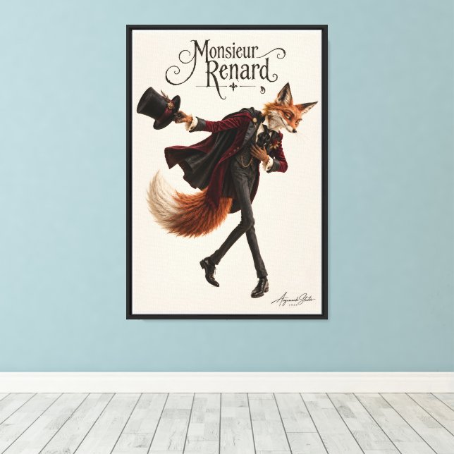 The Bowing Fox Canvas Print (Insitu(Wood Floor))