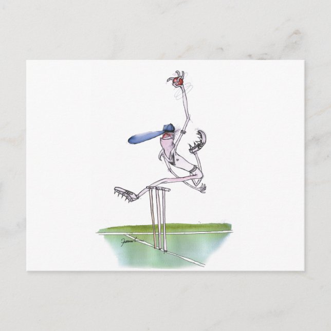 the bowler - cricket, tony fernandes postcard (Front)