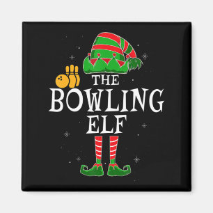 The Bowling Elf Group Matching Family Christmas Bo Magnet