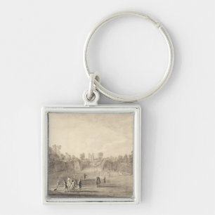 The Bowling Green at Claremont, 1738 (engraving) Key Ring