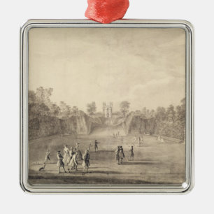 The Bowling Green at Claremont, 1738 (engraving) Metal Tree Decoration