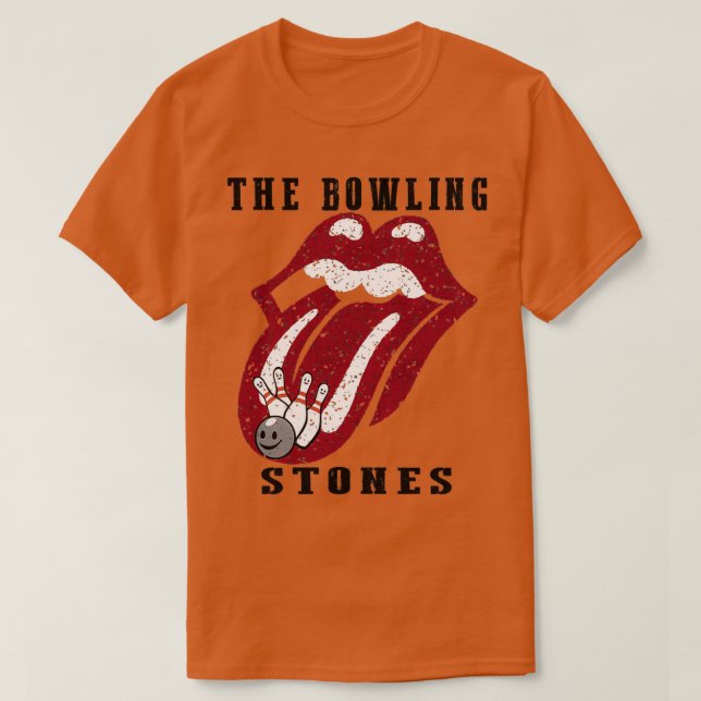 The Bowling Stones Funny american flag Bowling Lov T-Shirt (Design Front)