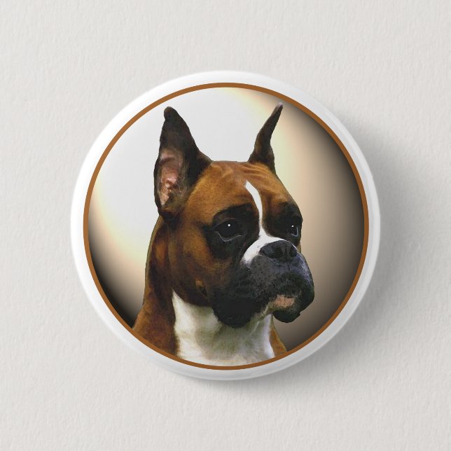 The Boxer Dog 6 Cm Round Badge (Front)