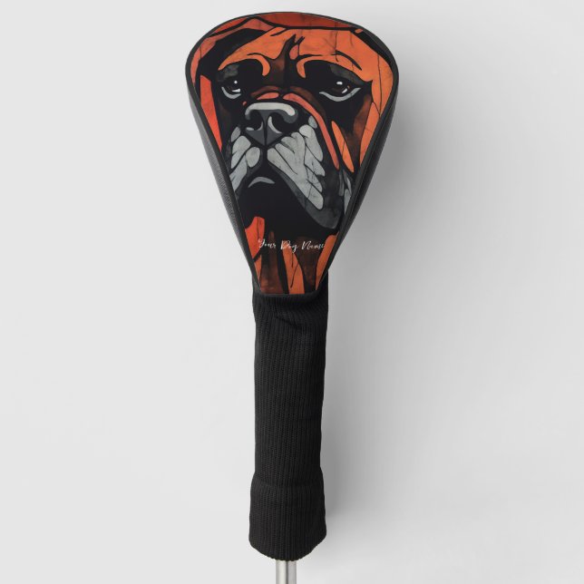 The Boxer Dog, Red and Black 003 - Ulises Dallaire Golf Head Cover (Front)