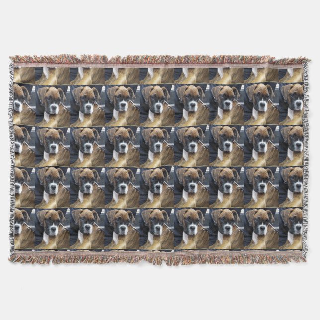 THE BOXER DOG throw Blanket (Front)