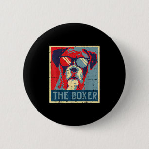 The Boxer Obama Poster Vintage Animal Pet Dog Love 6 Cm Round Badge