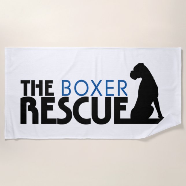 The Boxer Rescue Logo Beach Towel (Front)