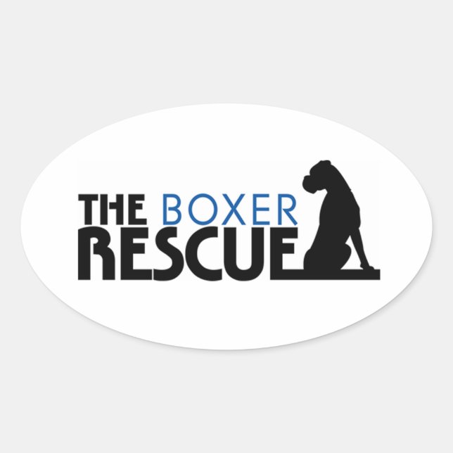 The Boxer Rescue Sticker (Oval) (Front)