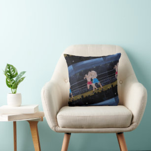 The Boxers Painting by Alfred Fox Cushion