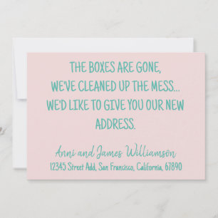 THE BOXES ARE GONE, WE'VE CLEANED UP MESS MOVING ANNOUNCEMENT