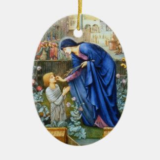 THE BOY AND THE VIRGIN CERAMIC TREE DECORATION